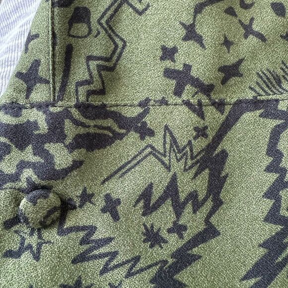 ZADIC & VOLTAIRE Olive Green Patterned Blouse. - Picture 3 of 3